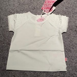 New Mim-Pi Baby Girls White Ruffle Sleeve Top